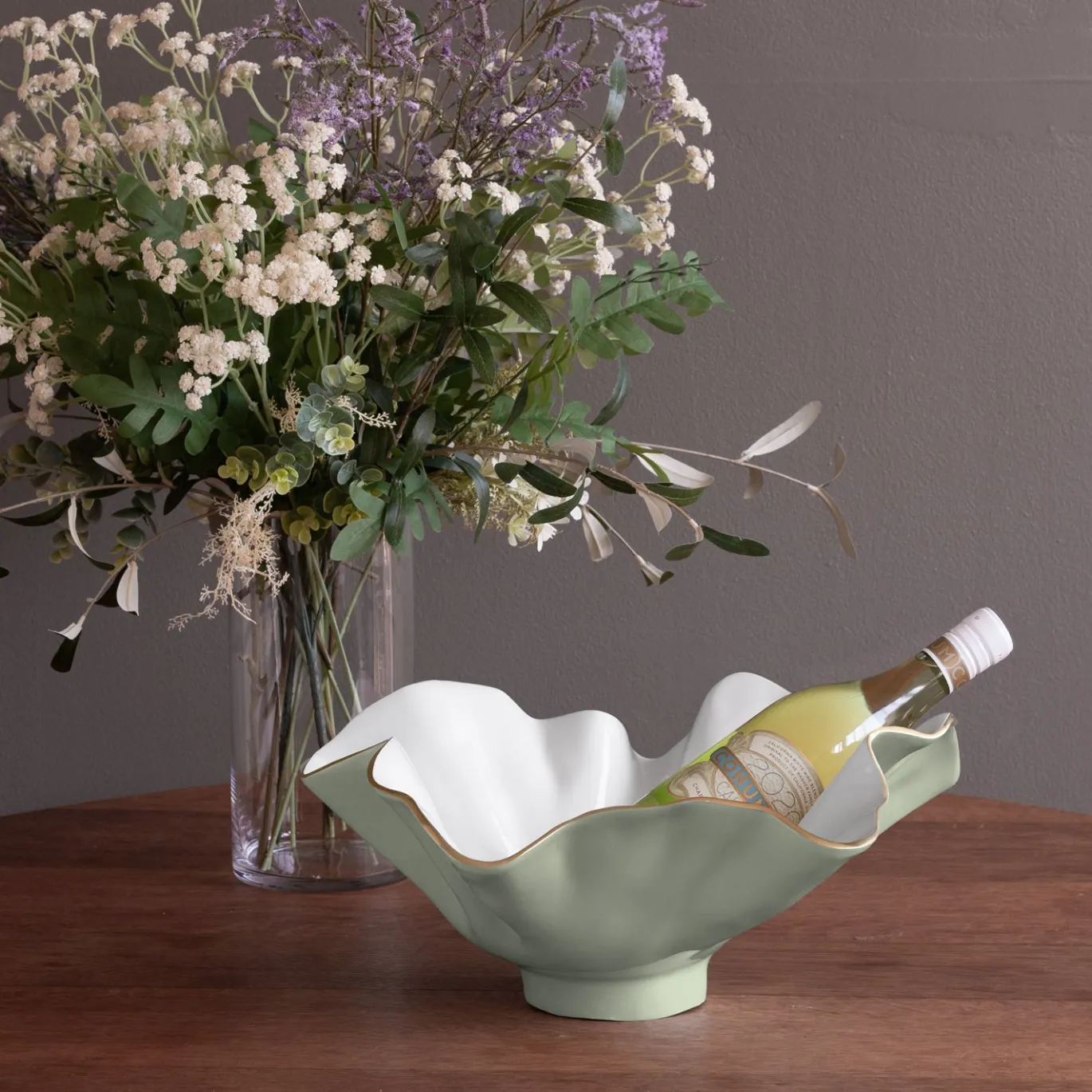 ENCANTO Bloom Wine Bucket (Pistachio and White)