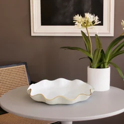 ENCANTO Carola Large Round Platter (Cream and White)