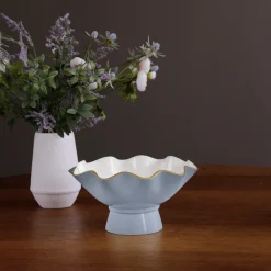 ENCANTO Carola Small Pedestal (Periwinkle and White)