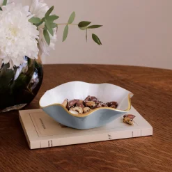 ENCANTO Carola Small Round Bowl Slate and White