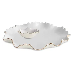 ENCANTO Colette Large Chip and Dip (Cream and White)