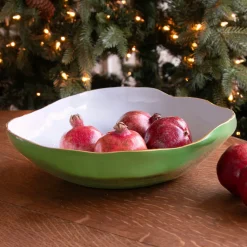 ENCANTO Nuevo Large Bowl Leaf Green & White