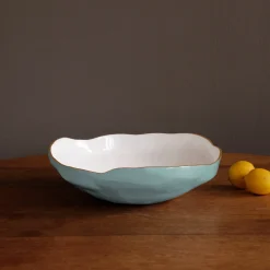 ENCANTO Nuevo Large Bowl (Turquoise and White)