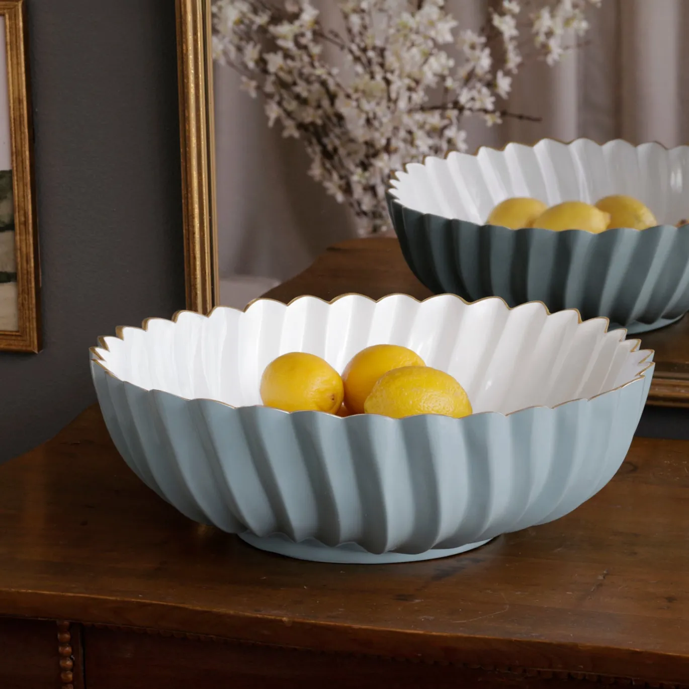 ENCANTO Orlando Large Bowl (Slate and White)