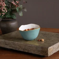 ENCANTO Osaka Small Bowl (Turquoise and White)