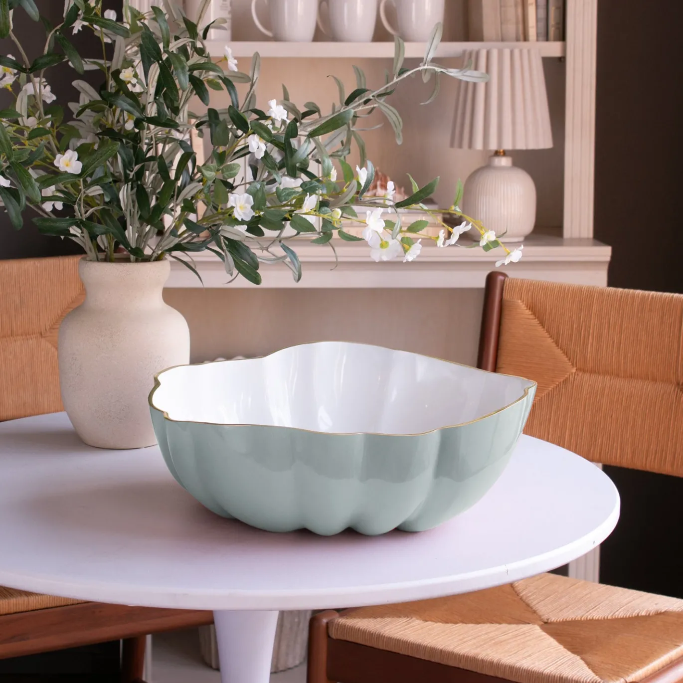 ENCANTO Rita Large Bowl (Slate and White)