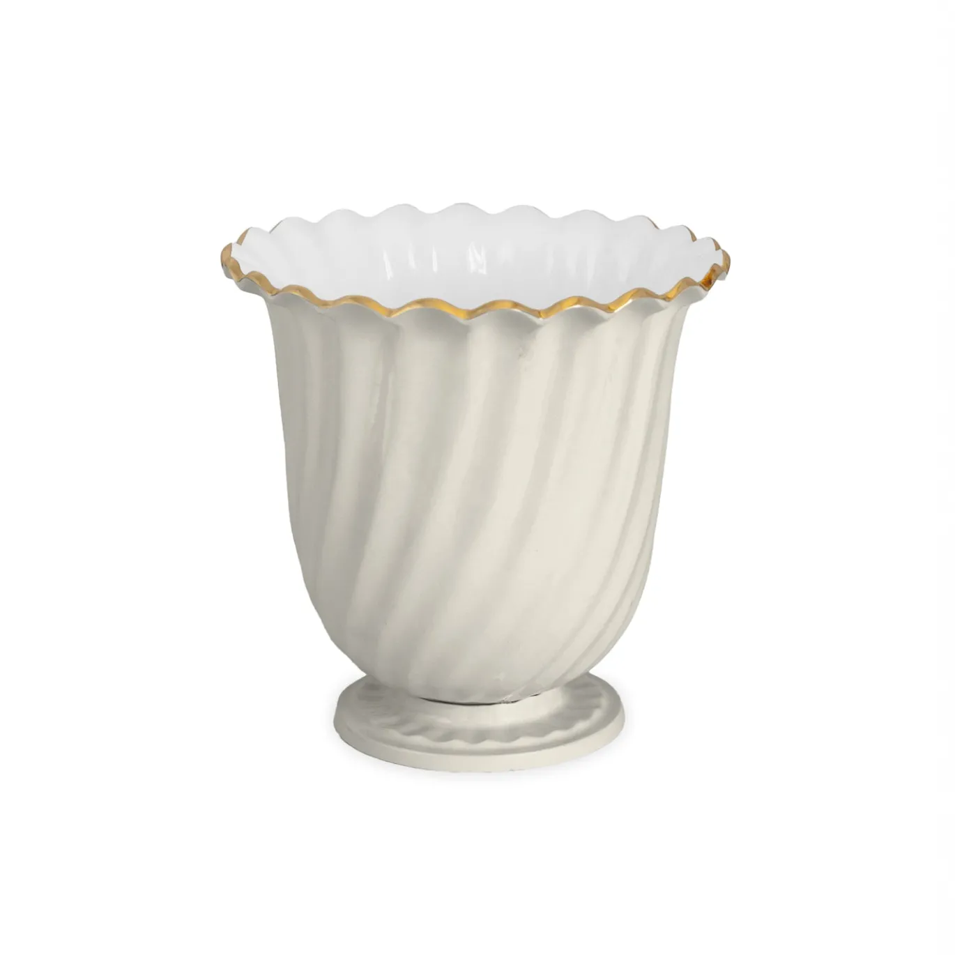 ENCANTO Swirl Vintage Ice Bucket Cream and White