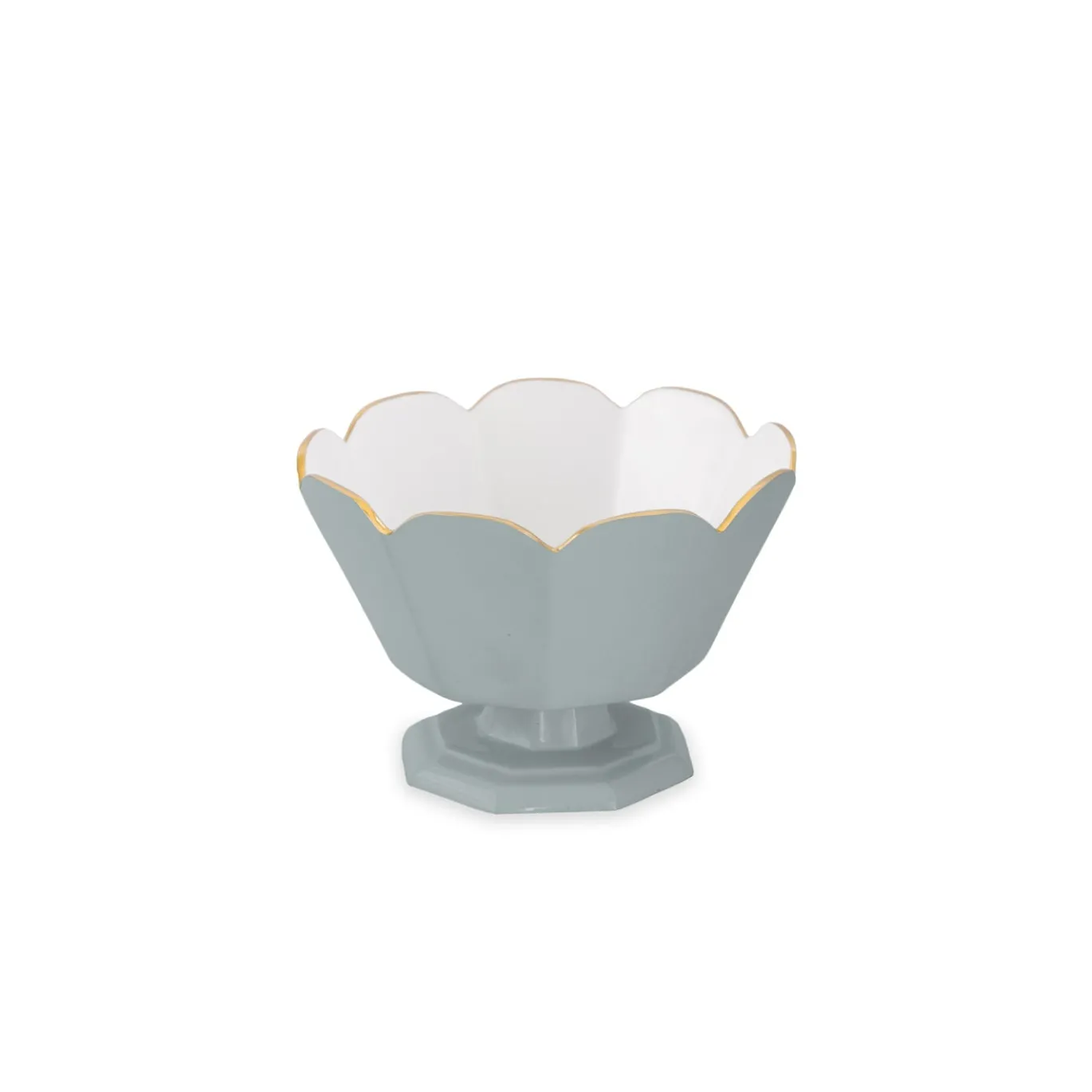 ENCANTO Vintage Faceted Pedestal Slate and White