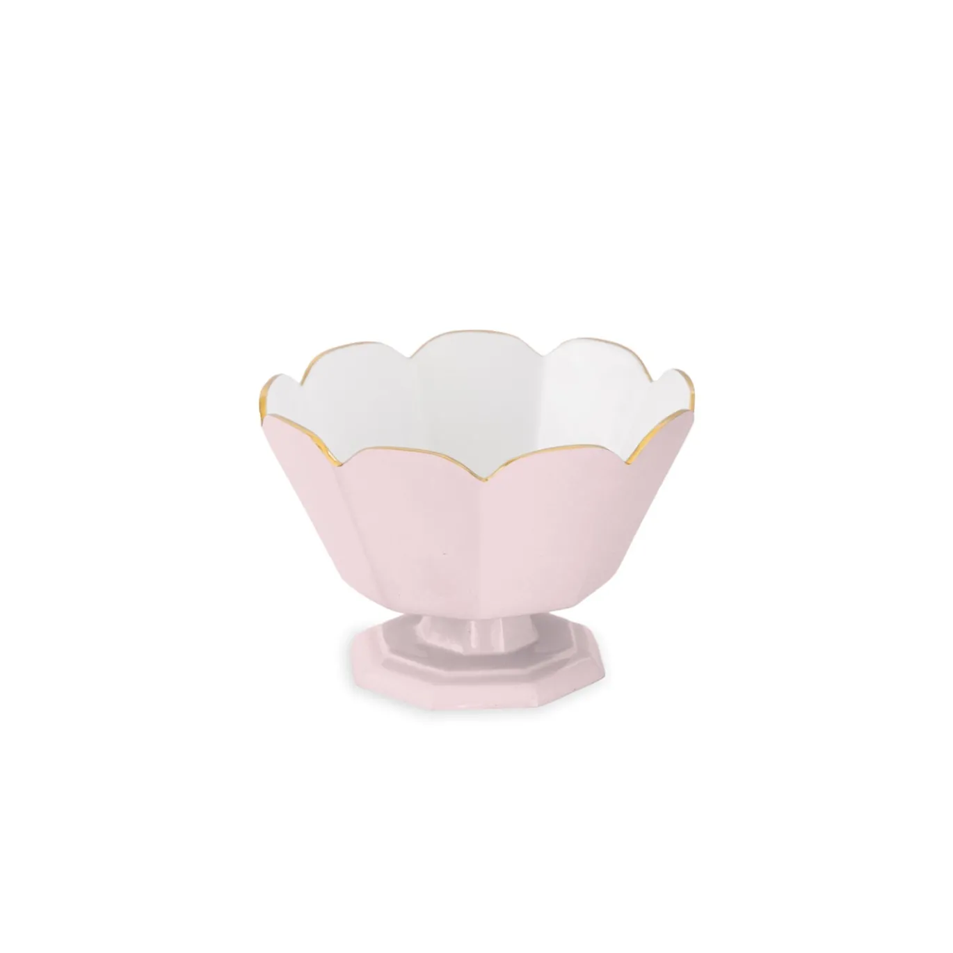 ENCANTO Vintage Faceted Pedestal Camellia and White