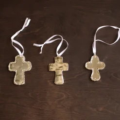 GIFTABLES Sierra Modern Princess Cross Ornament (Shiny Gold)