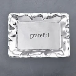 GIFTABLES Vento Rectangular Engraved Tray ("grateful")
