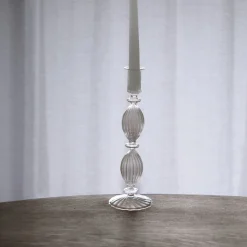 GLASS Cambridge Beryl 10" Candlestick Holder Set of 2 (Clear)