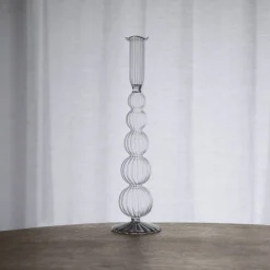 GLASS Cambridge Olivia 12" Candlestick Holder Set of 2 (Clear)