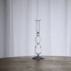 GLASS Cambridge Sophia 9" Candlestick Holder Set of 2 (Clear)