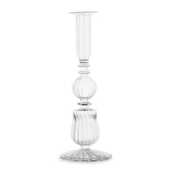 GLASS Cambridge Sophia 9" Candlestick Holder Set of 2 (Clear)