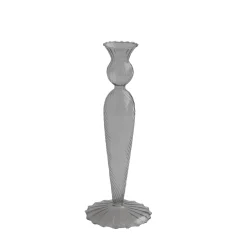 GLASS Cambridge Vienna Small Candlestick Holder Set of 2 (Light Gray)