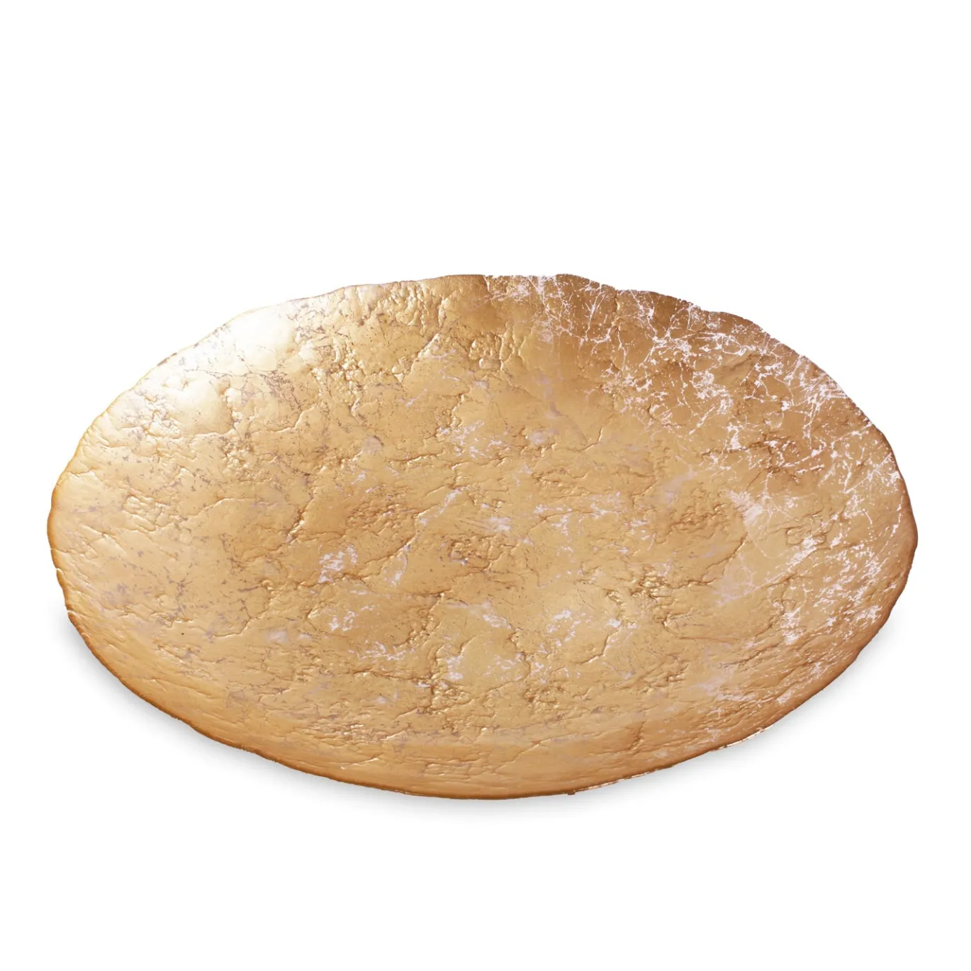 GLASS Cracked Extra Large Foil Leafing Centerpiece (Gold)