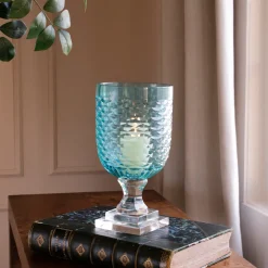 GLASS Eclat Small Hurricane Pale Blue & Clear