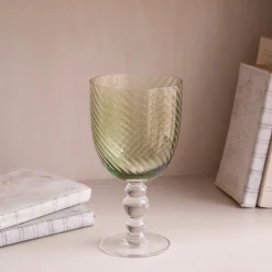 GLASS French Swirl All Purpose Set of 4 (Green)