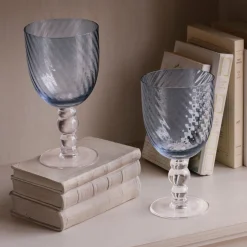 GLASS French Swirl All Purpose Set of 4 (Blue)