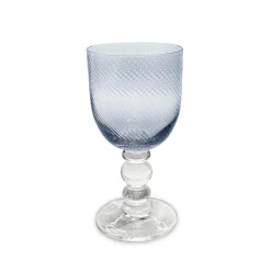 GLASS French Swirl Wine Set of 4 (Blue)
