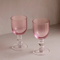 GLASS French Swirl Wine Set of 4 (Pink)