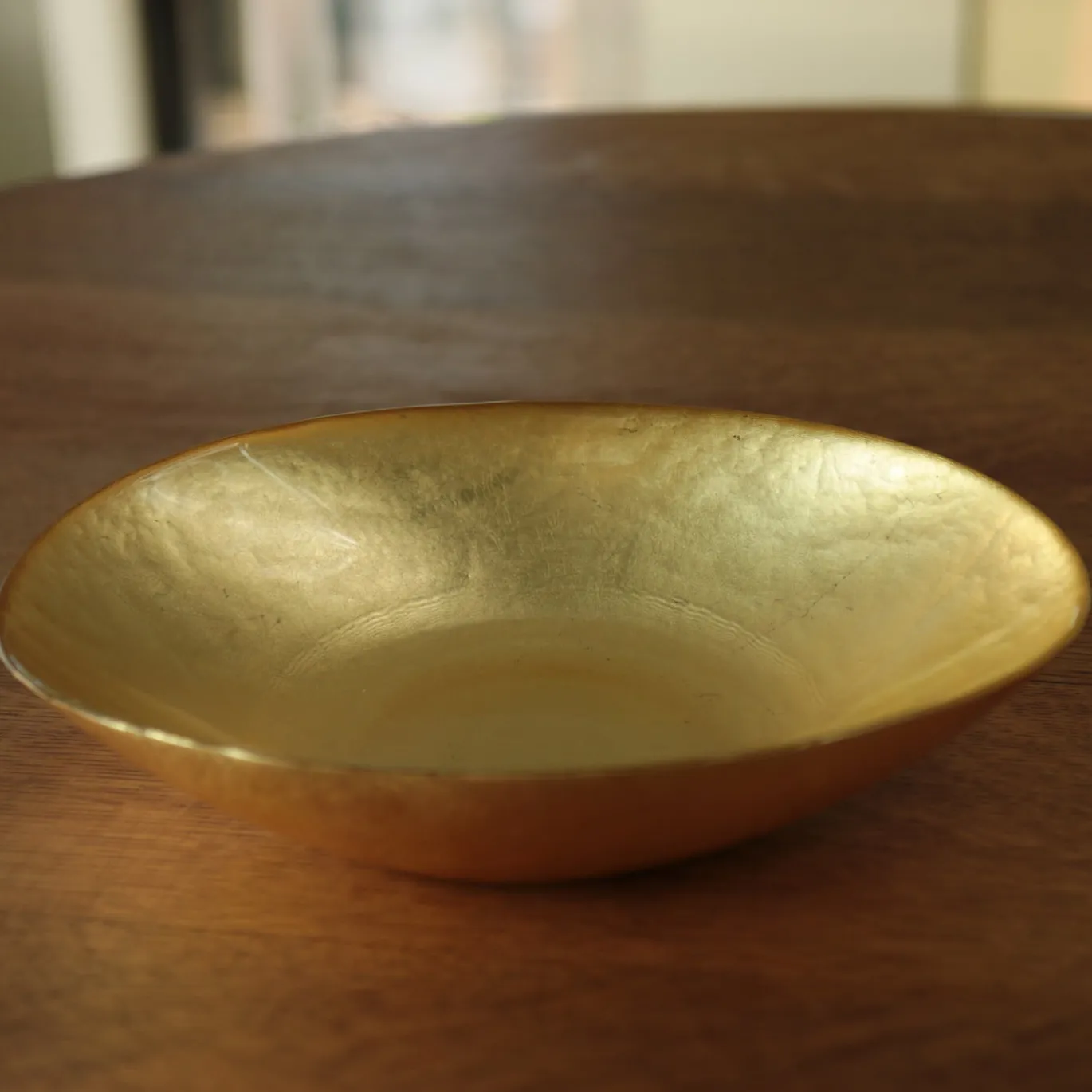 GLASS New Orleans Medium Oval Foil Leafing Bowl (Gold)