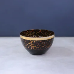 GLASS Tortoise and Gold 8" Bowl