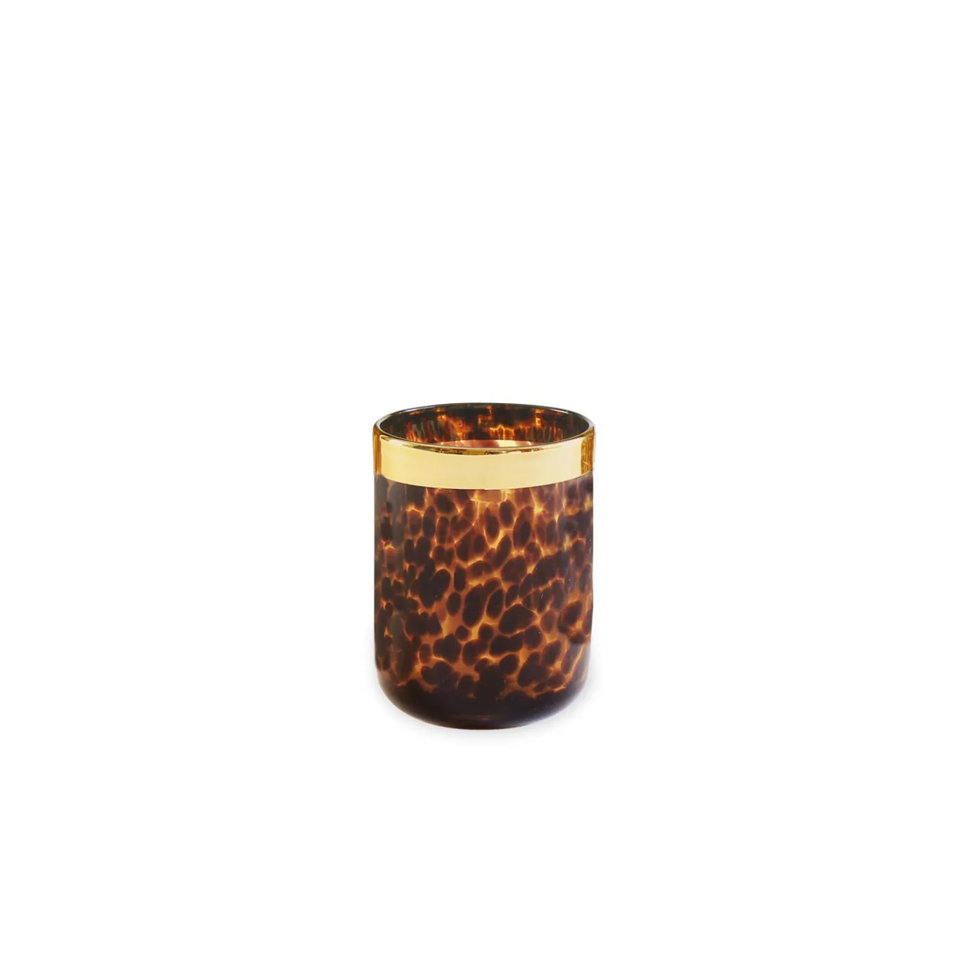 GLASS Tortoise and Gold Tumbler Set of 4