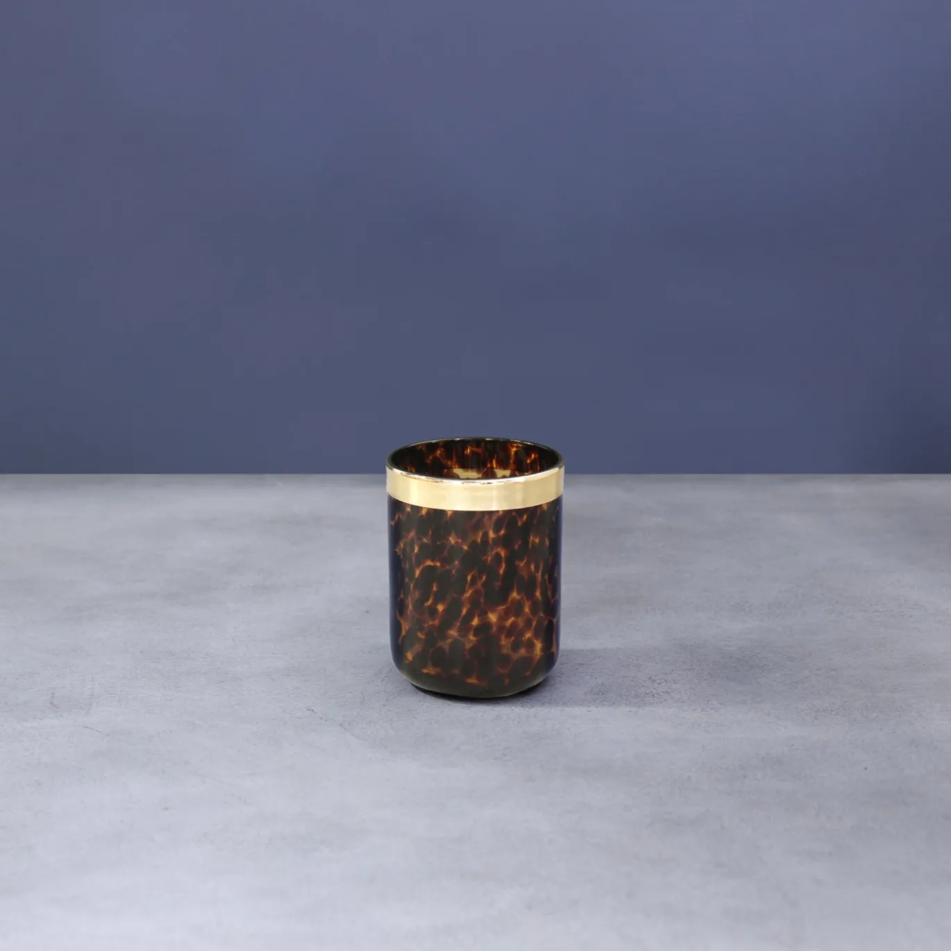GLASS Tortoise and Gold Tumbler Set of 4