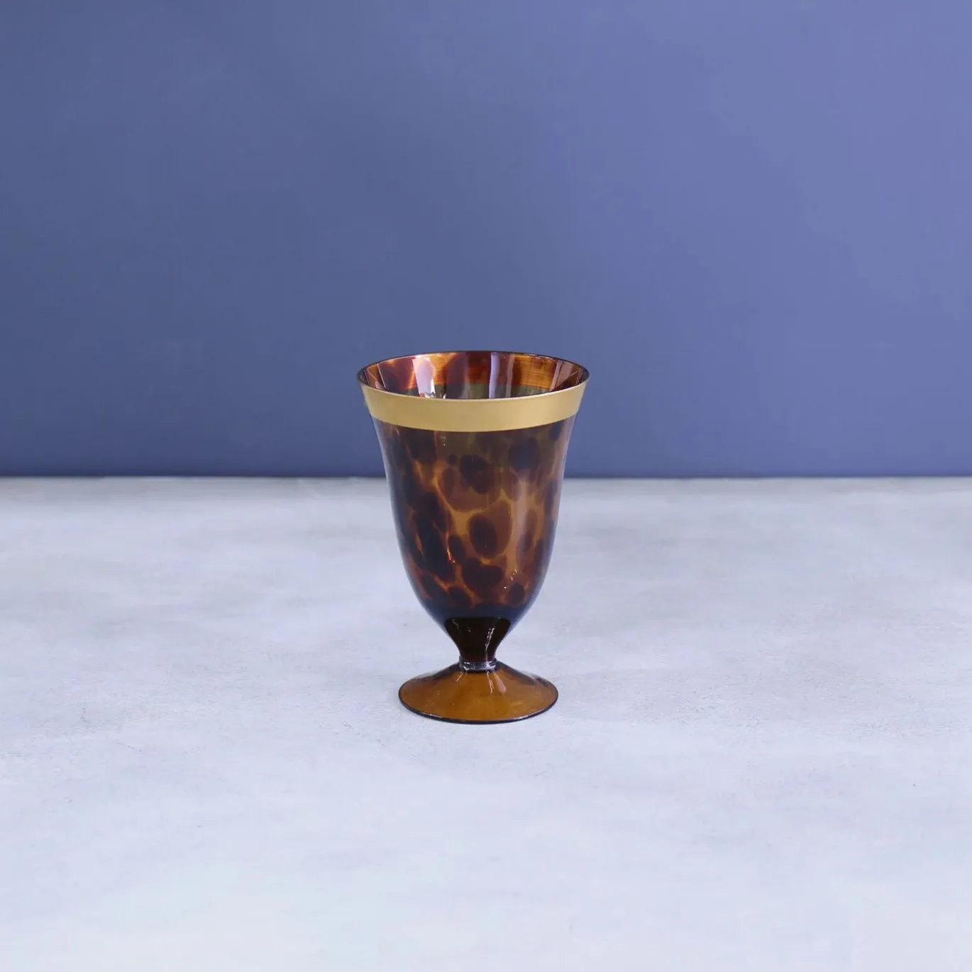 GLASS Tortoise and Gold Wine Set of 4