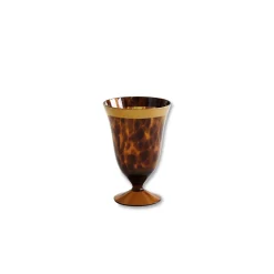 GLASS Tortoise and Gold Wine Set of 4