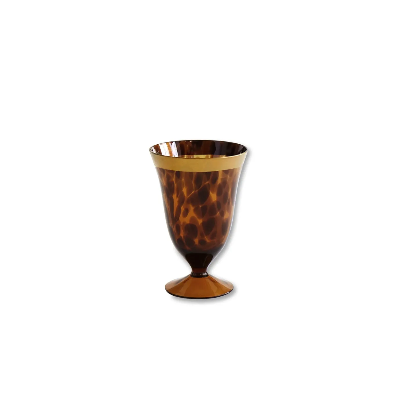 GLASS Tortoise and Gold Wine Set of 4