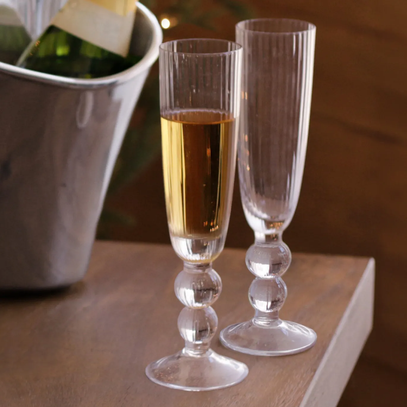 GLASS Venice Champagne Flute Set of 4 (Clear)