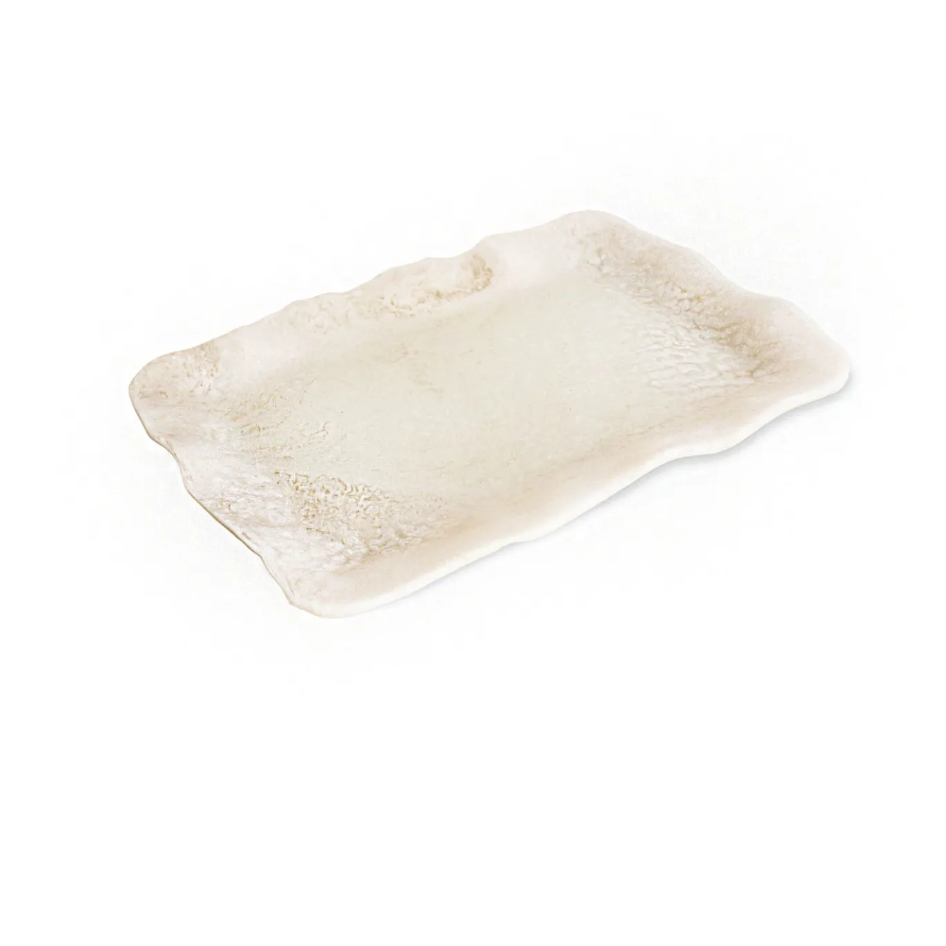 RESIN Alabaster Extra Large Rectangular Tray White Swirl