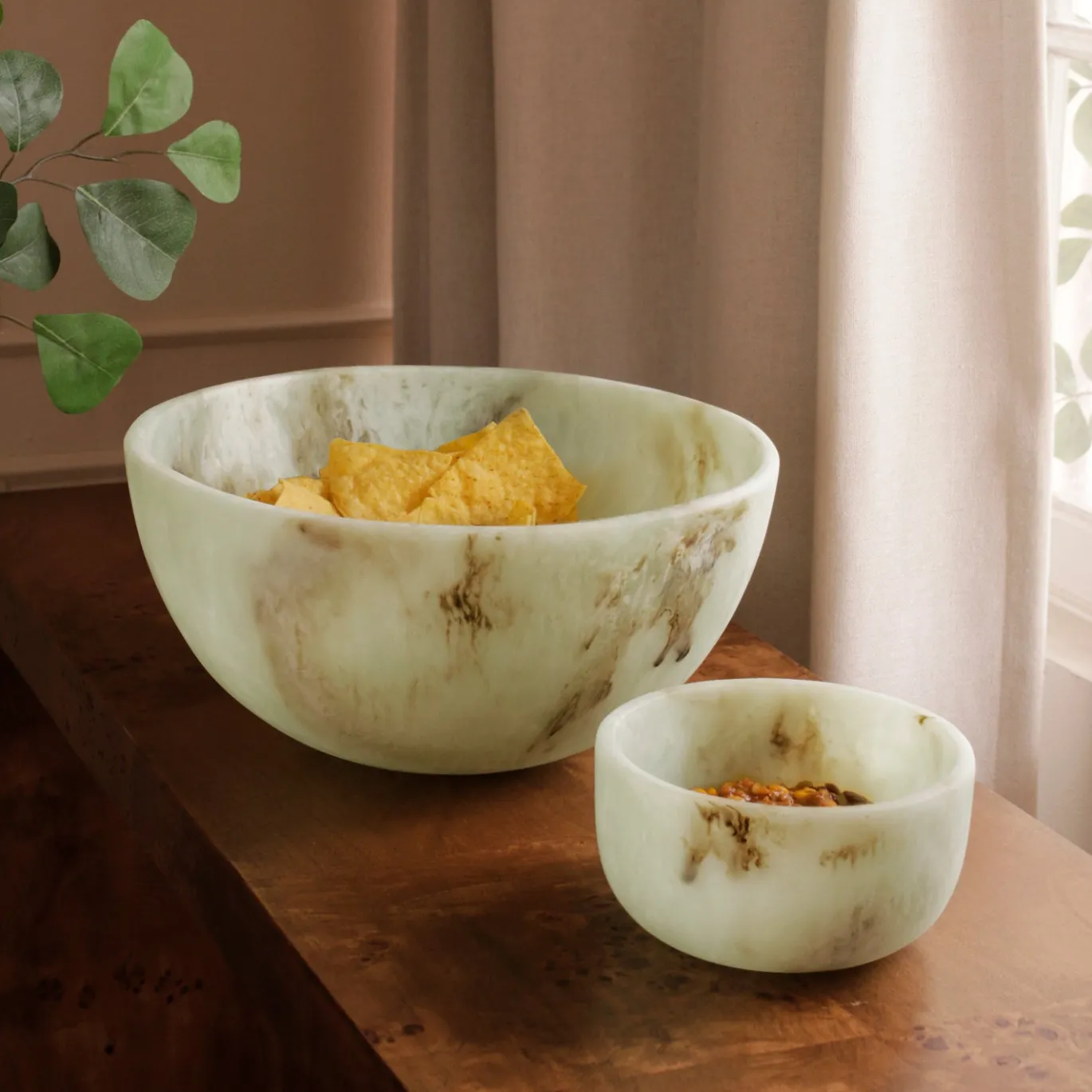 RESIN Giada Large Bowl Jade Swirl