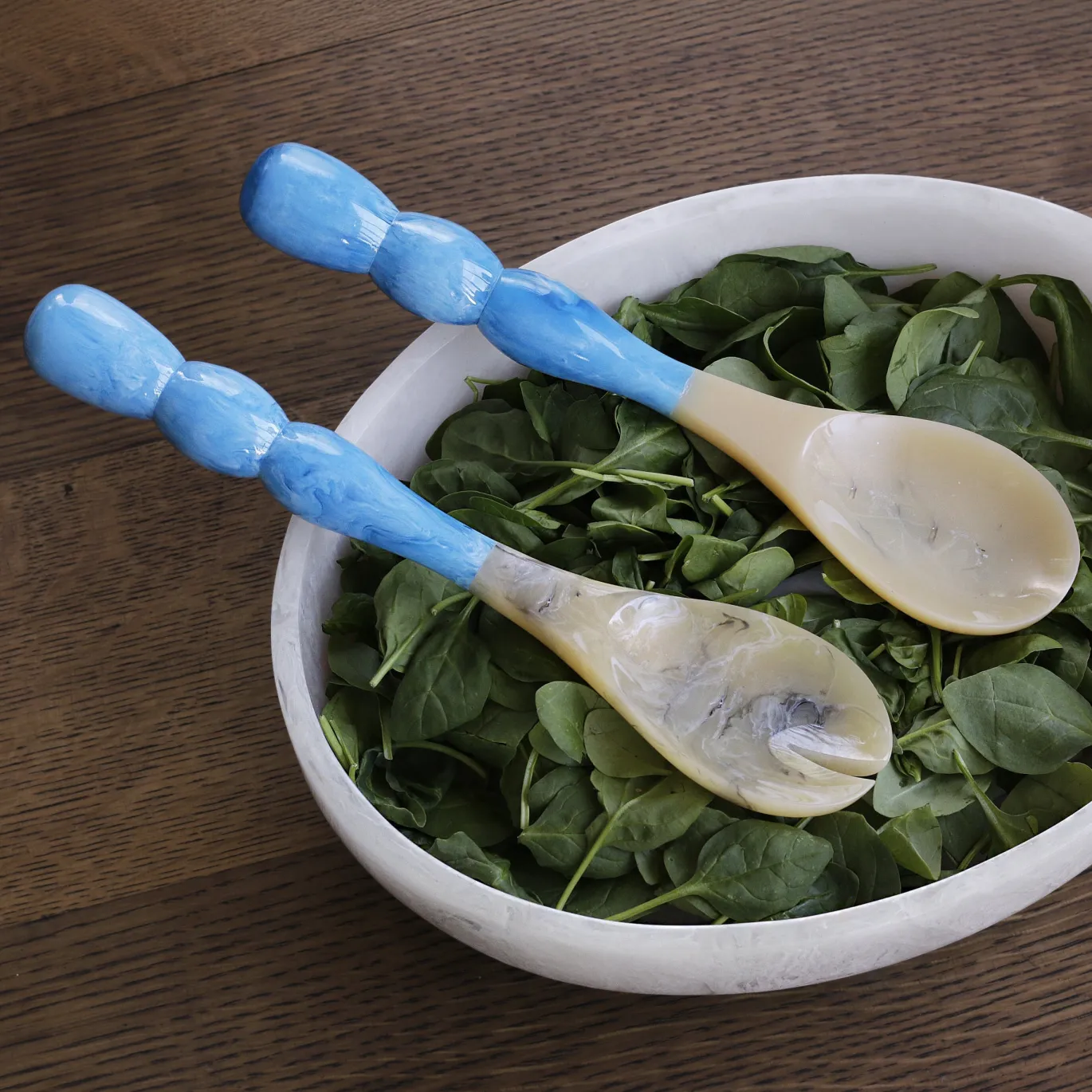 RESIN Rio Bubble Salad Servers (Blue)