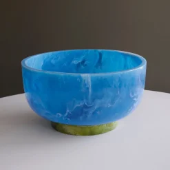 RESIN Rio Large Bowl with Base (Blue and Green)