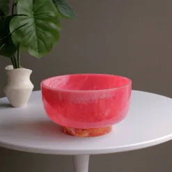 RESIN Rio Large Bowl with Base (Pink and Orange)