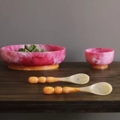 RESIN Rio Small Bowl with Base (Pink and Orange)