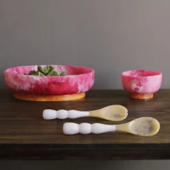 RESIN Rio Small Bowl with Base (Pink and Orange)