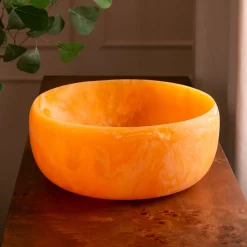 RESIN Sorbet Large Round Bowl Tangerine
