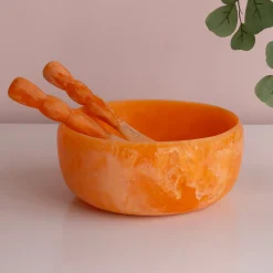 RESIN Sorbet Large Round Bowl Tangerine