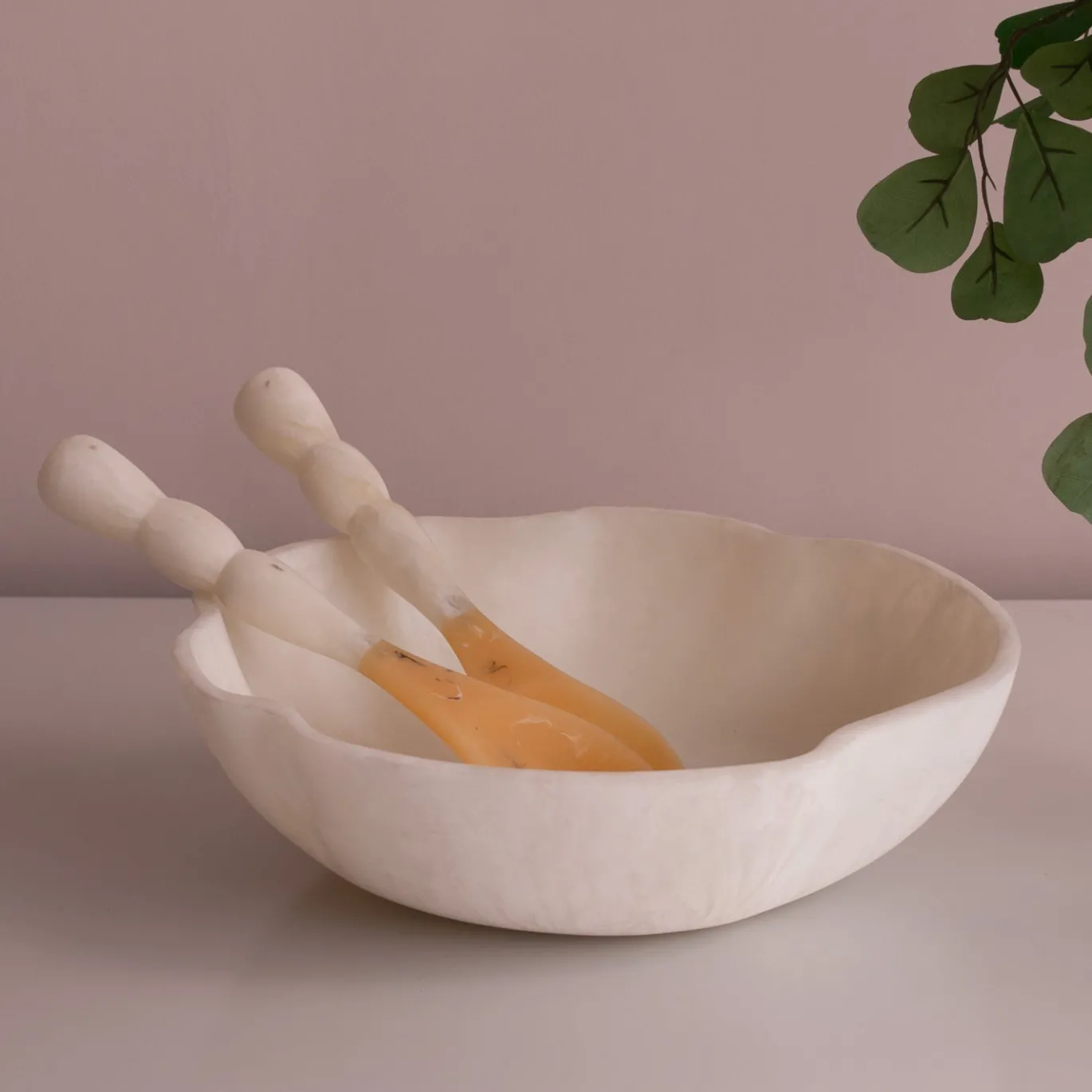 RESIN Sorbet Salad Servers Coconut