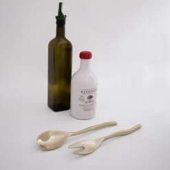 SIERRA MODERN Maia Small Salad Servers (Shiny Gold)