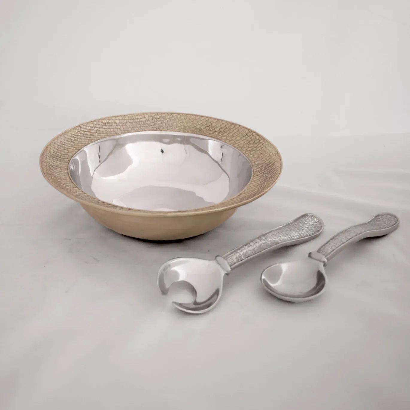 SIERRA MODERN Small Salad Servers (Shiny Gold)