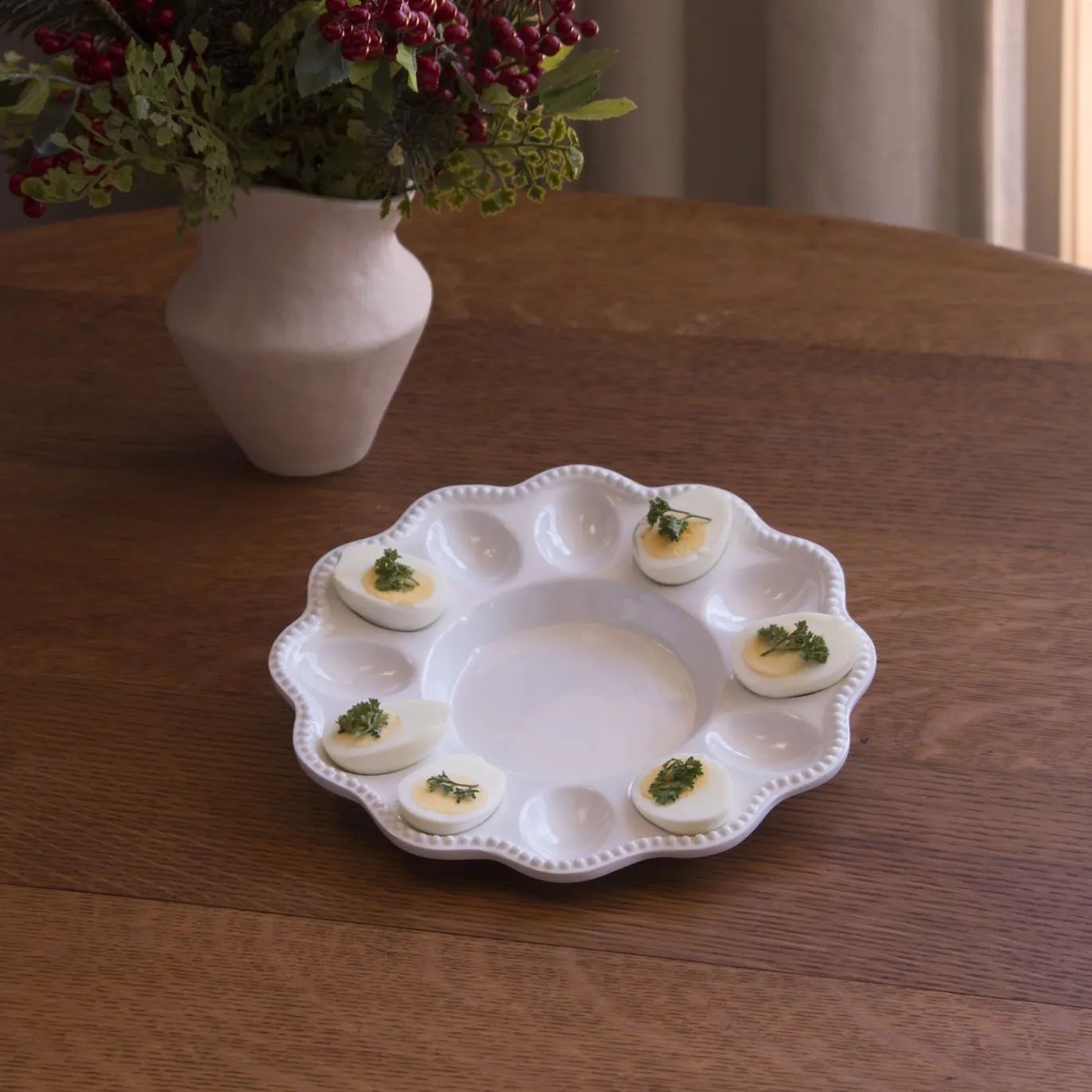 VIDA Alegria Deviled Egg Platter (White)