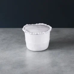 VIDA Alegria Stackable Salt-Pepper Cellar with Lid (White)