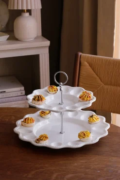 VIDA Alegria Two Tiered Egg Server White