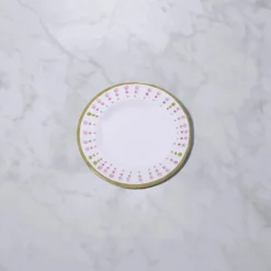 VIDA Athena Salad Plate 9.25" Set of 4 (Pink and Green dots)
